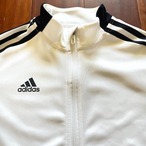 Adidas White 3 stripes full zip Jacket S - Picture 2 of 11